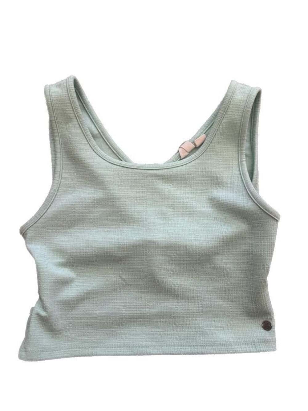 Roxy Good Keepsake Women's Mint Green Ribbed Crop Tank Top